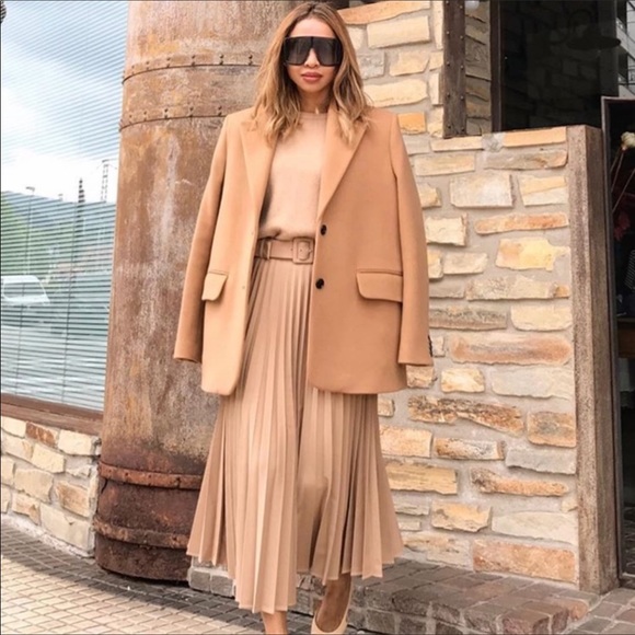 ❌SOLD❌🐫 Belted Pleated 🐪 Camel Midi Skirt - Picture 3 of 8